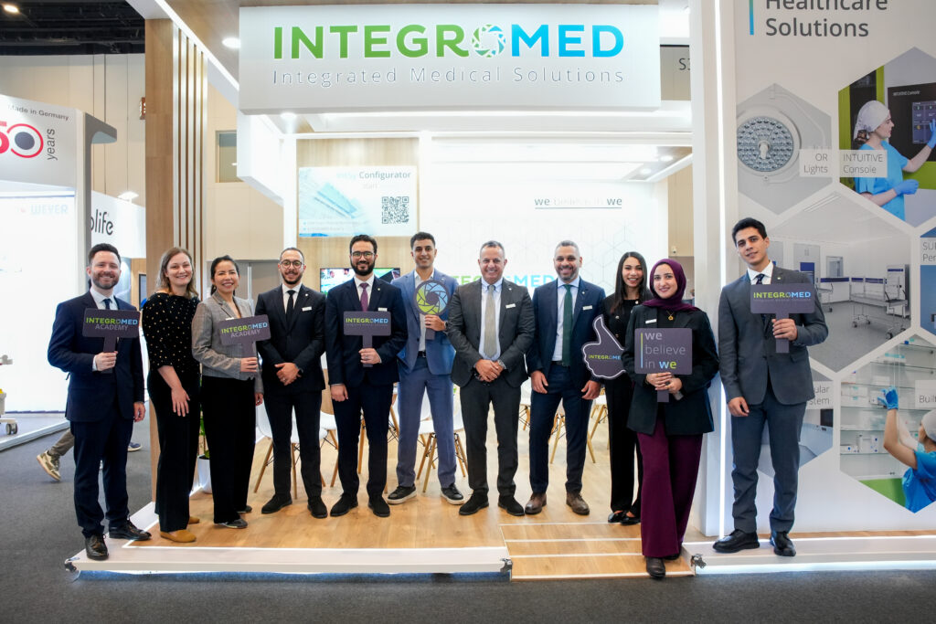 The INTEGROMED international team from Germany and Egypt at the World Health Expo 2026 in Dubai